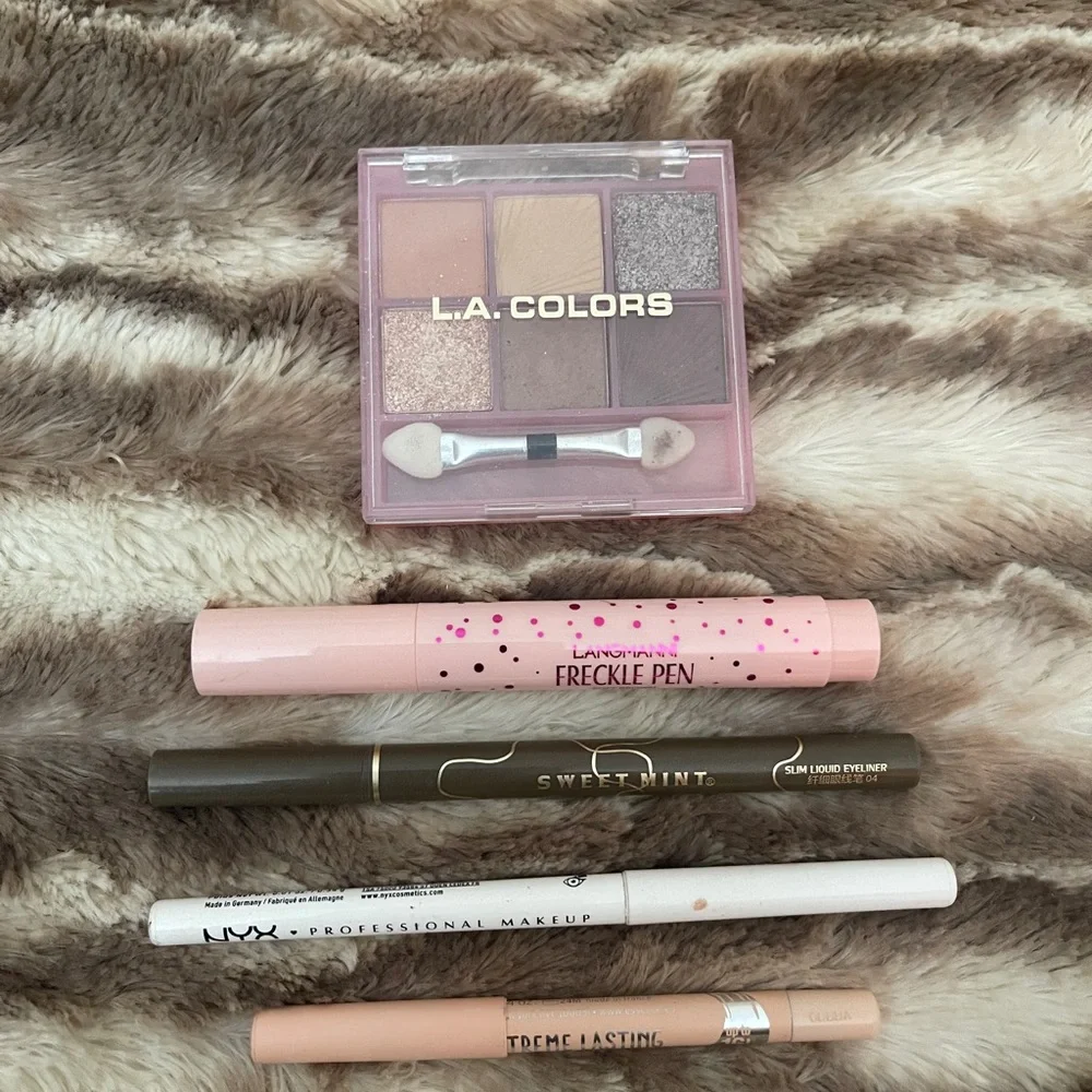 L.A. Colors NYX Eyeshadow Liquid Eyeliner Freckle Pen Makeup Bundle Lot